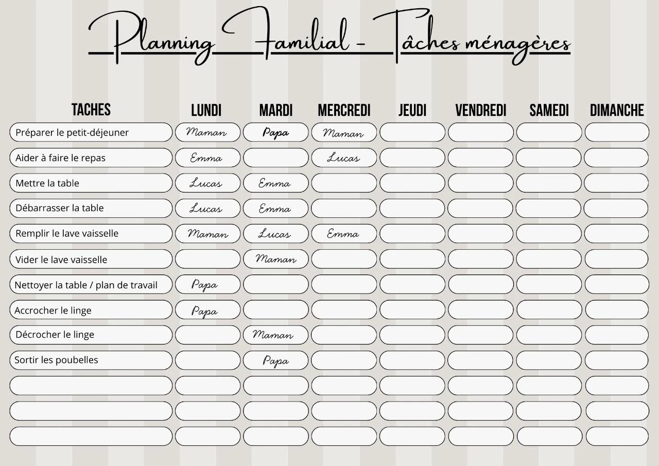 Planificador para tareas domésticas diarias - A4 plastificado reutilizable – photo 2
